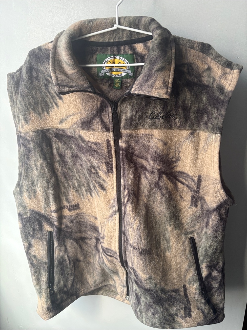 Cabela's Camouflage Fleece Vest - Brown & Tan